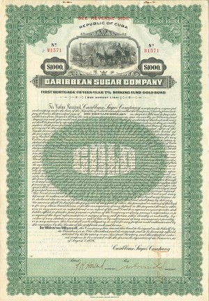 Caribbean Sugar Co. - Uncanceled Cuba Bond